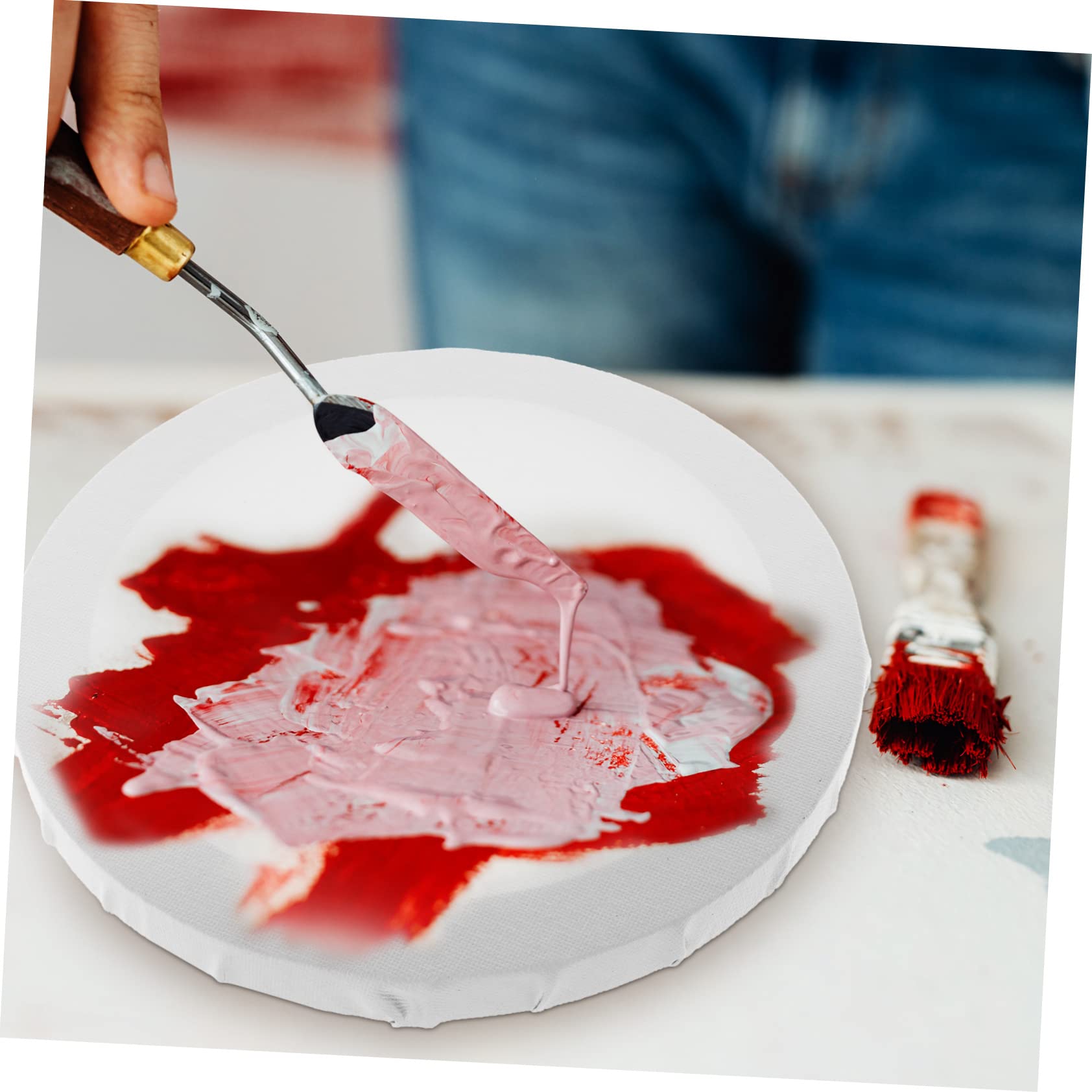 Tableaux Rondes Jardin Oriental Avec Lac Et Arbres, Nature, Style Aquarelle R44313