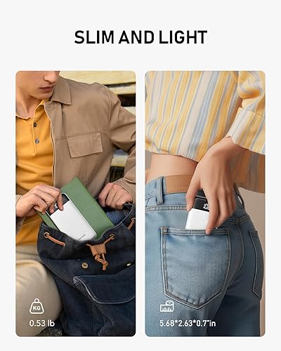 Miniatura 4 de charmast Cargador portátil con cables integrados, banco de energía delgado de 10000 mAh, puerto de entrada y salida USB C de 15 W, cargador externo