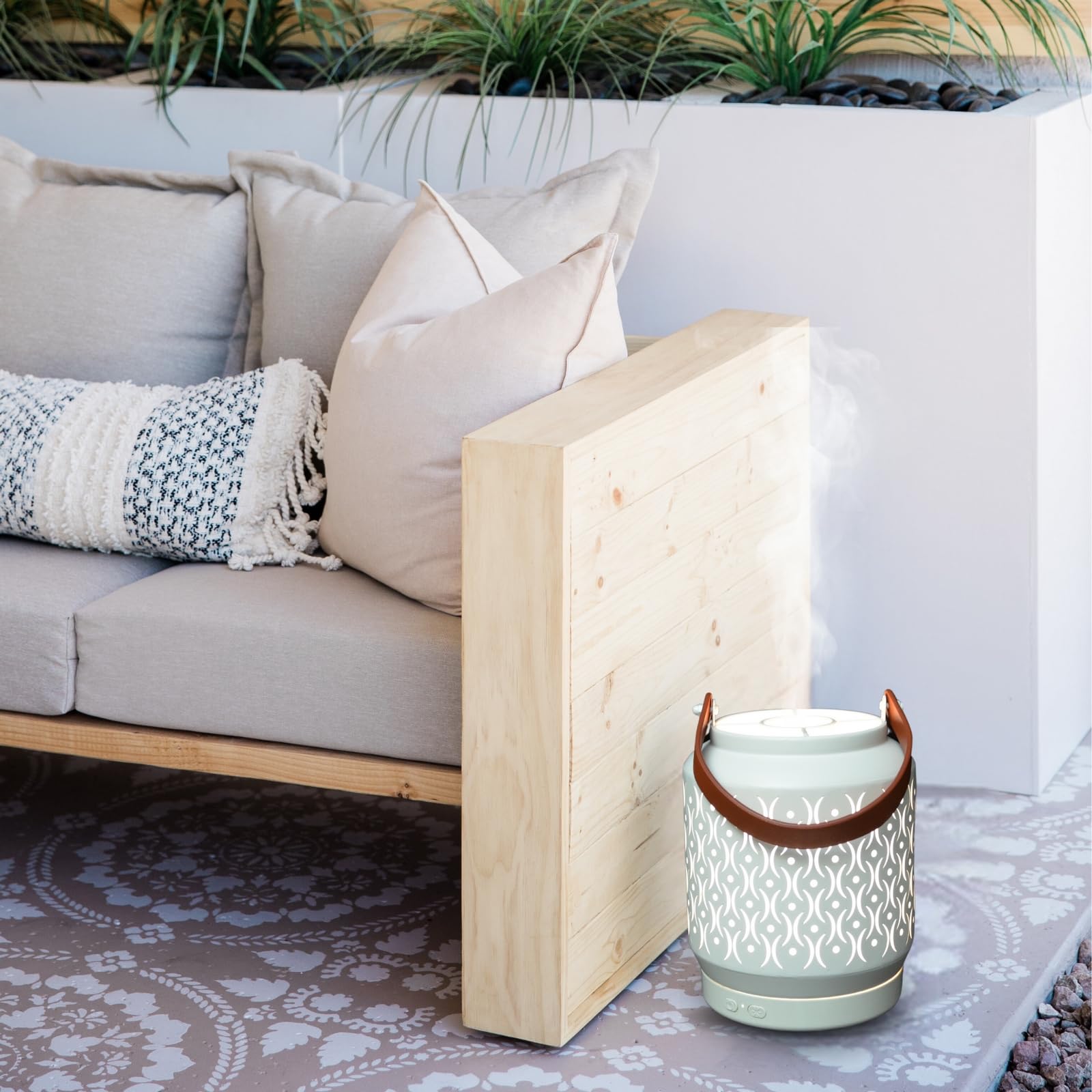 Zen’Arôme Diffuseur Ultrasonique sans Fil Madrid, Batterie Rechargeable Intégrée Autonomie 10h, Diffuseur Huile Essentielle Nomade, Diffusion Continue ou par Alternance, Éclairage LED Personnalisable
