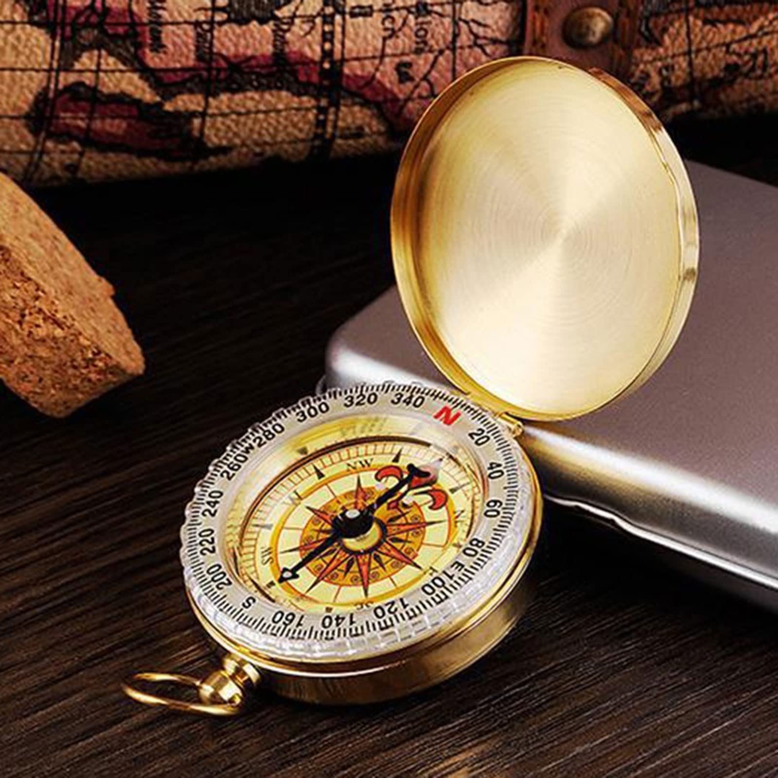 JINGYAN Kompasy Metal Flip Copper Compass Luminous High-Grade Pocket Watch