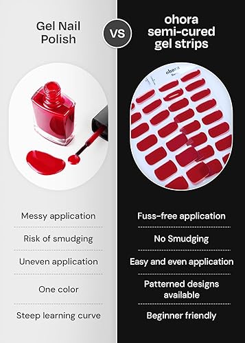 Miniatura 5 de ohora Tiras de uñas de gel semicuradas (N Frost Marble)  Funciona con cualquier lámpara, calidad de salón, larga duración, fácil de aplicar y