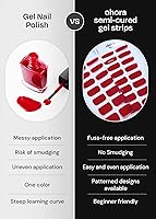 Vista 5 de ohora Semi Cured Gel Nail Strips (N Glazed Donut) - White, Solid, Works with Any UV/LED Lamps, Salon-Quality, Long Lasting, Easy to Apply & Remove