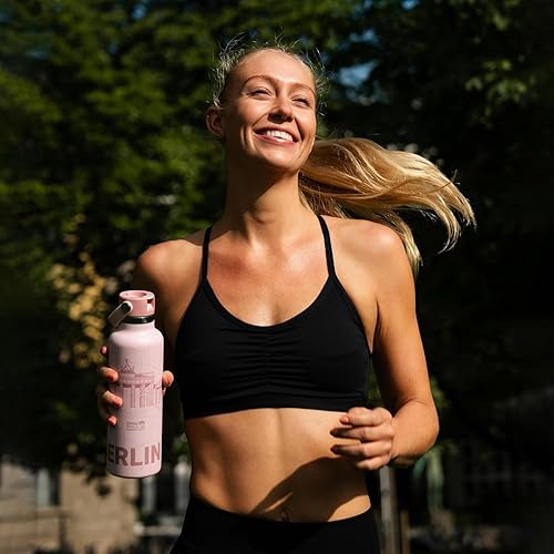 Miniatura 23 de Super Sparrow Botella de Agua Aislada - 17 Oz / 25 Oz / 34 Oz - Frasco FlipFlow de Boca Estándar - Libre de BPA, Botella a Prueba de Fugas - azul