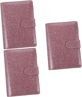 Ciieeo 3 Conjuntos Manual Fichário De Folhas Soltas De Couro Adesivo Fichário Planejador De Orçamento Mensal Fichário Inserções Notebook Dinheiro Orçamento Organizador Zíper Envelopes