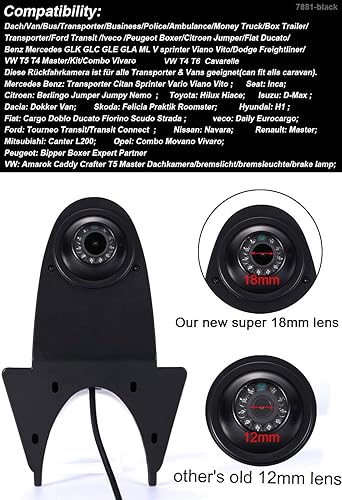 Miniatura 5 de 1280x720 píxeles 1000 líneas de TV tercera luz de freno cámara de marcha atrás lámpara de freno estacionamiento para Benz Sprinter vito Viano