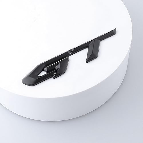 Miniatura 2 de Paquete de 2 calcomanías de aleación de aluminio 3D con emblema de metal GT para decoración para autos, camiones, SUV (negro)