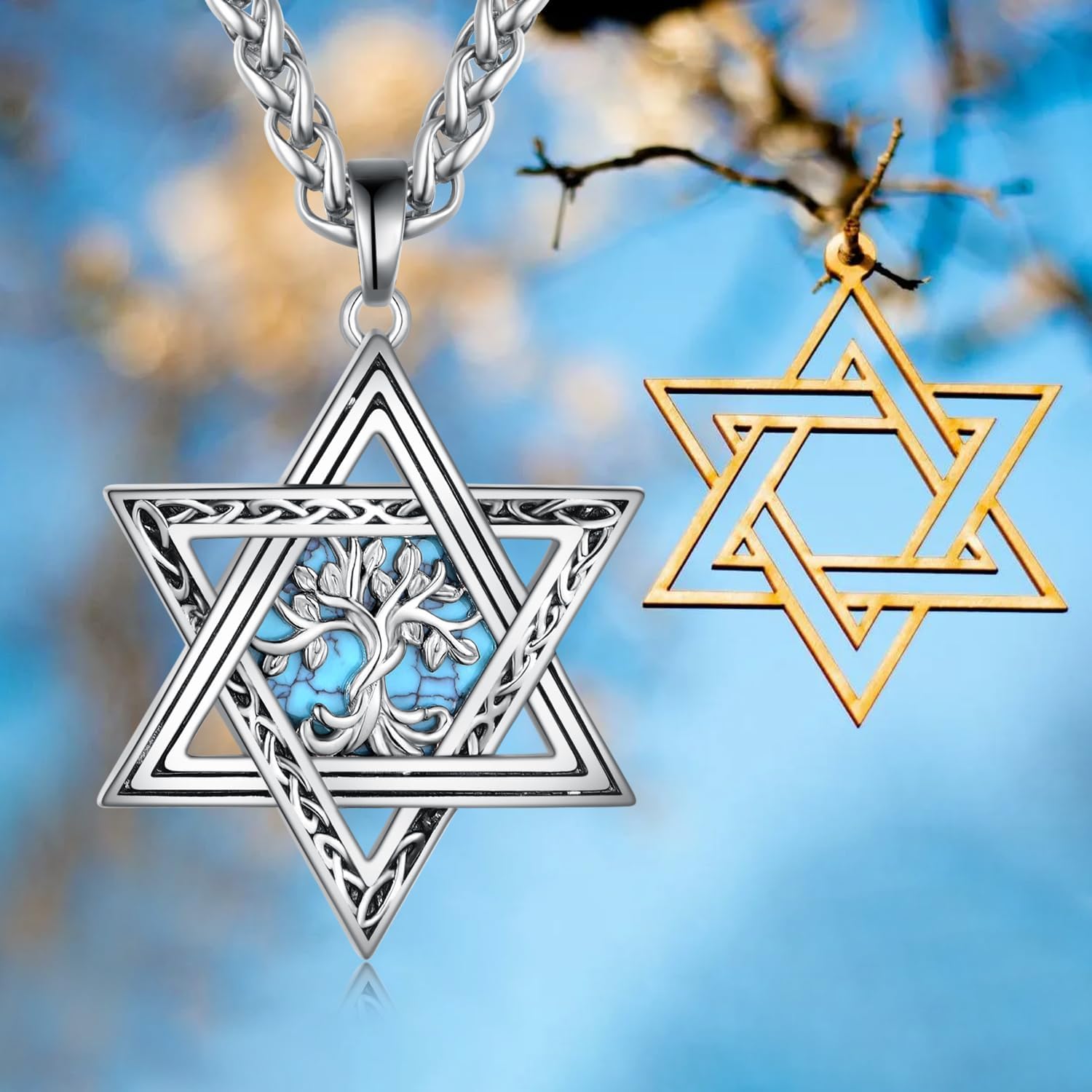 Star of David Necklace 925 Sterling Silver Jewish Star Necklace Jewish Gifts for Men Women