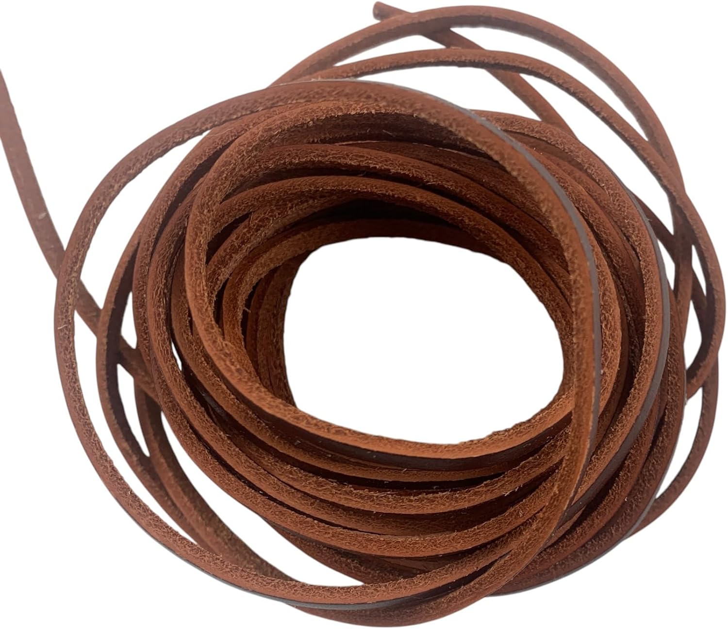 5 Meters 3mm Flat Genuine Leather Cord,Leather Strip for Boot Laces, Jewelry Making, Bracelets, Necklaces, Beading & DIY Crafts,Tan