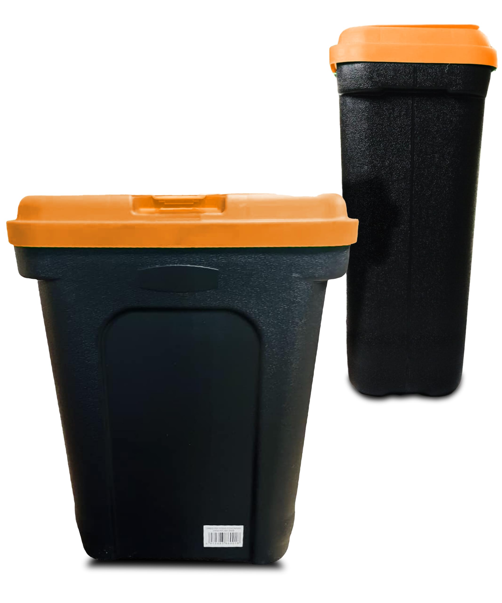 Brista Black / Orange Dried Pet Food Container Storage Tub With Scoop And Lid Food Storage Canister Tins For Cats Or Dogs & Birds Rubber Airtight Seal (Orange)