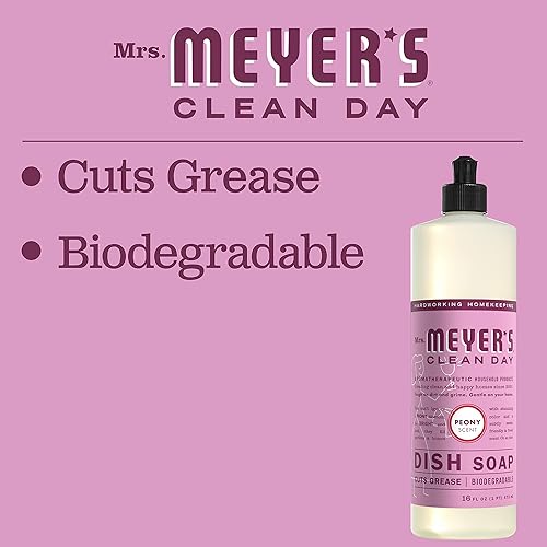 Miniatura 159 de Mrs. Meyer's Clean Day - Detergente líquido para platos, aroma a albahaca, fórmula biodegradable, paquete de 6 unidades, 16 fl oz