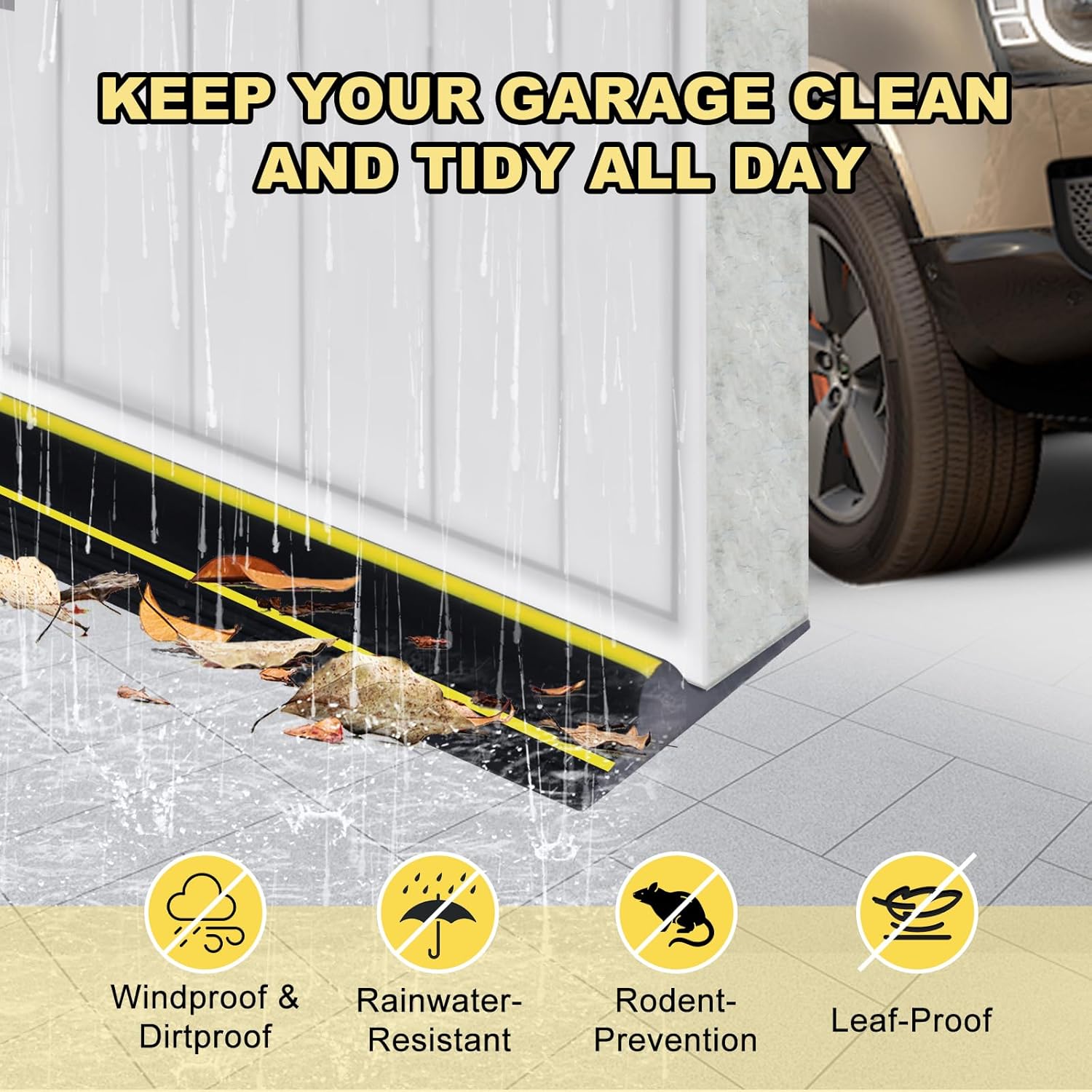 DGSL 20FT Universal Garage Door Bottom Threshold Seal Strip with 2 Adhesives, 2025 Upgrade 0.7'' in Height Weatherproof Rubber DIY Weather Stripping Replacement for Garage Door