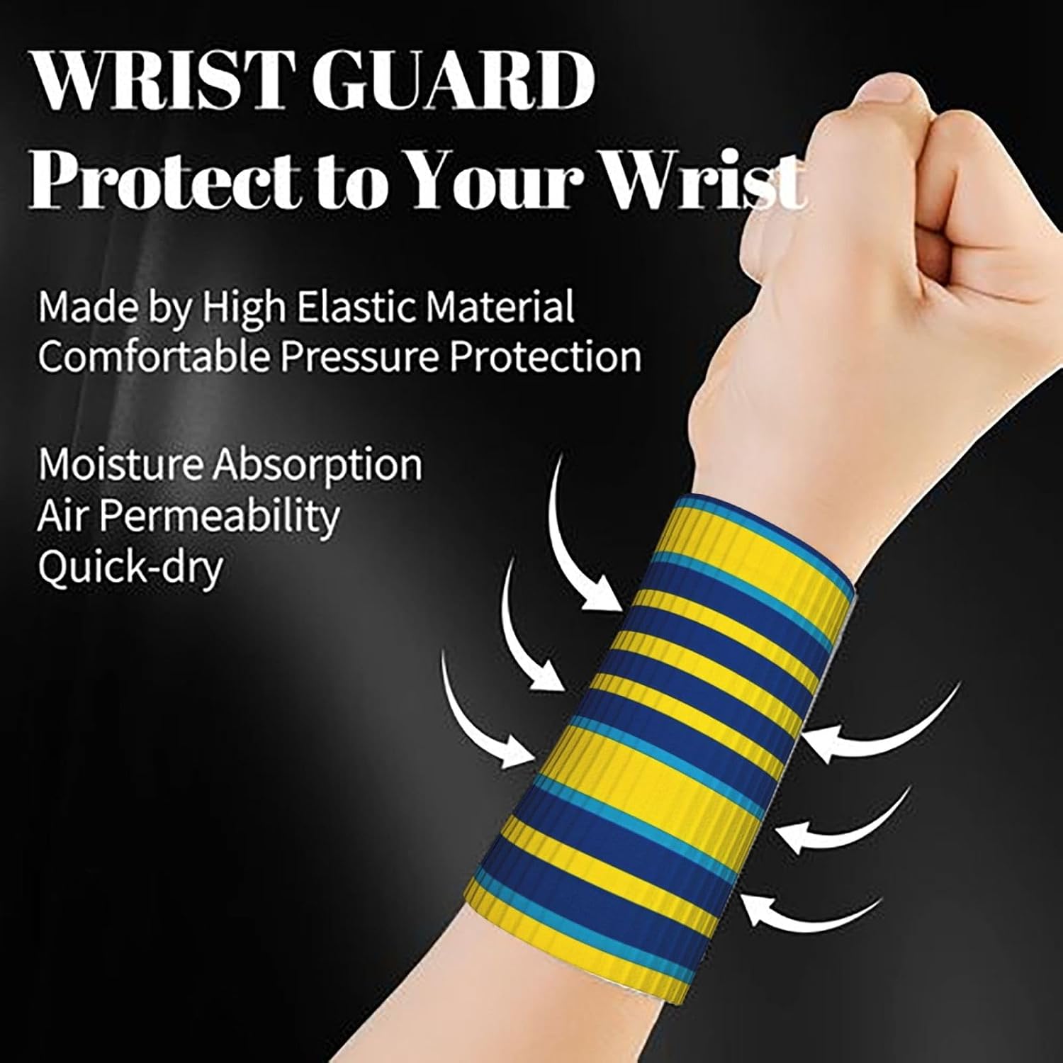 Printed Elastic Wristband, Breathable Soft Wrist Compression Sleeves 2PCS image 4
