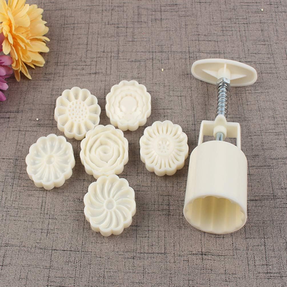 1 Set Mooncake Mould: 50g 3D Hand-Pressure Moon Cake Mould Set - Image 5