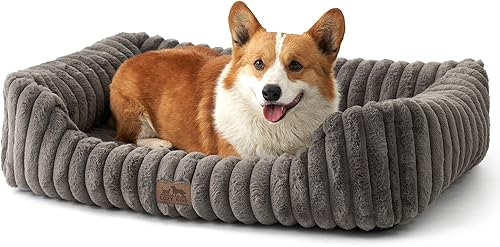 Miniatura 10 de Bonita cama para mascotas para perros pequeños y gatos, cama rectangular lavable para perros con parte inferior antideslizante, cama suave y
