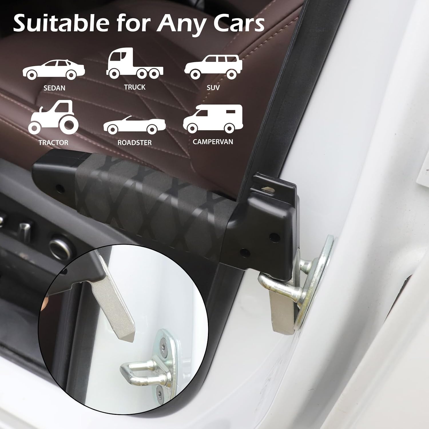 SHIAWASENA Car Handle Assist for Elderly - 3 in 1 Car Door Handle, Adjustable Standing Aid Safety Grab Handle, Handicap Accessories for Daily Living, Automotive Door Assist Handles, 2 Sets
