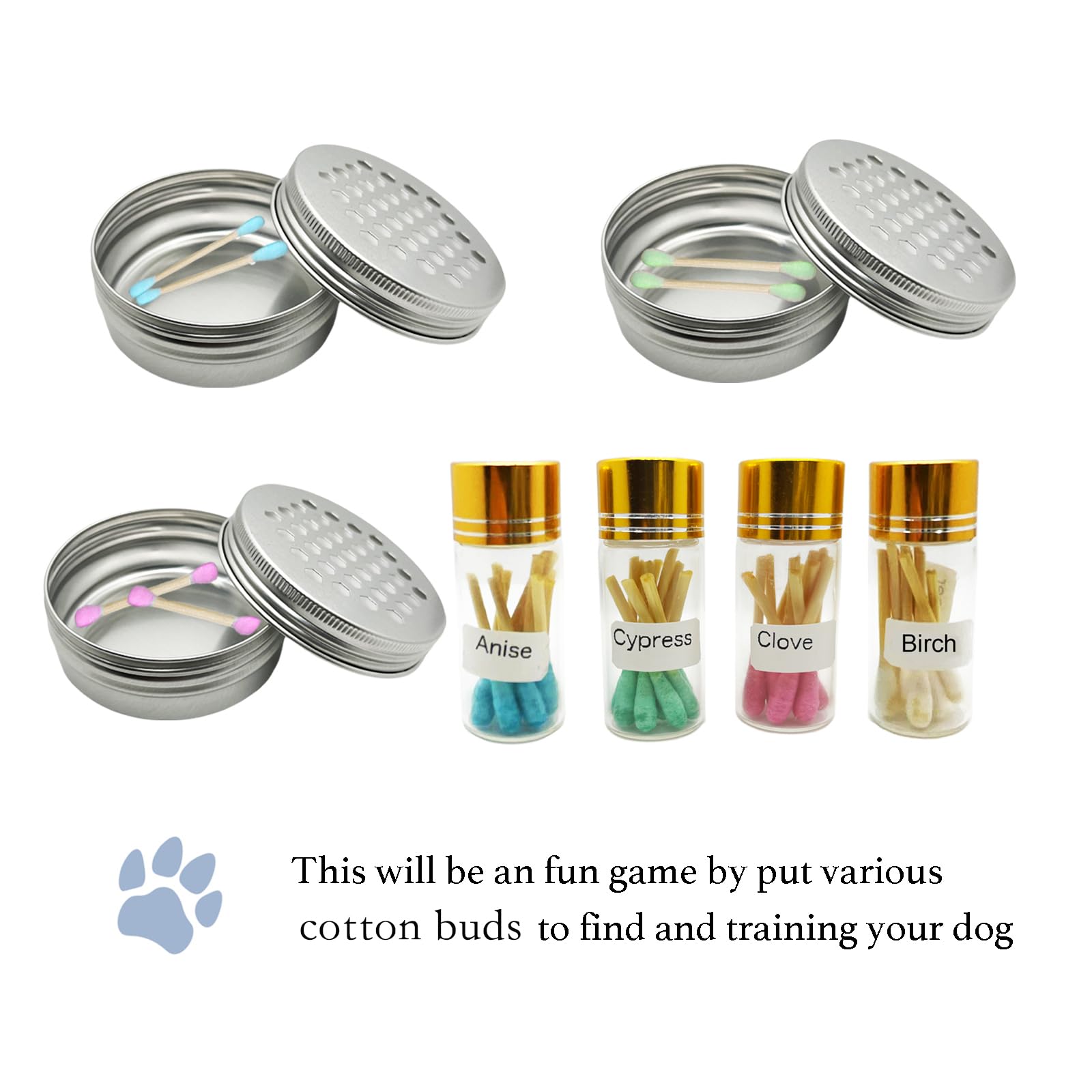 Dog Scent Work Tins Training Kit Nose Work Containers Magnetic Dots Scent Work for Dogs Training Smell Aluminum Cans (6 tins+4 Scent Work kit) - image 3