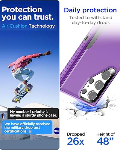 Miniatura 4 de AICase Funda magnética para Samsung Galaxy S23 Ultra, soporte magnético para automóvil, resistente de 2 capas, resistente a los bolsillos,