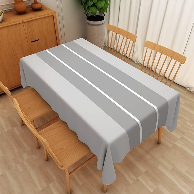 Bovlleetd 54x108inch Grey Table Cloth Rectangular Tablecloth Waterproof Gray White Splicing Tablecloths Wipe Clean Table Cover Kitchen Table Decoration for Table Decor