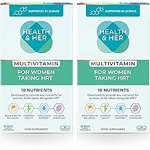 الصحة والفيتامينات المتعددة للنساء اللاتي يتناولن العلاج بالهرمونات البديلة HRT - مكملات غذائية للنساء - دعم التغذية والرفاهية - إمداد لمدة شهرين، 120 قرصًا - نباتي وخالي من الغلوتين
