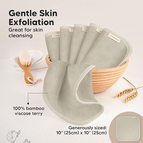 Miniatura 4 de Paquete de 6 paños orgánicos para bebé, viscosa suave de bambú, paños de lavado para bebés, paño de lavado de bebé para recién nacidos, niños,