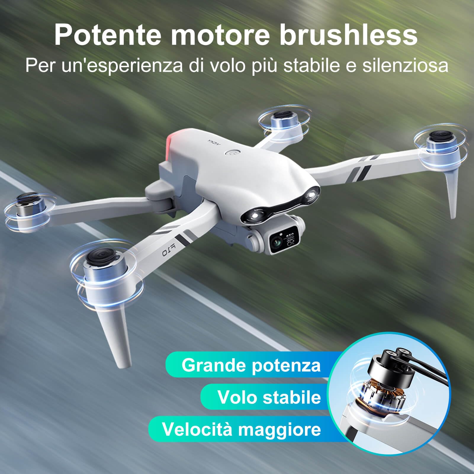 Jiakora Drone con Telecamera per Bambini e Adulti, Motore Brushless Drone Pieghevole per Principianti, Droni Economici con la Telecamera FPV, Mini Quadricottero RC, Giocattolo per Bambini (8+) Regalo