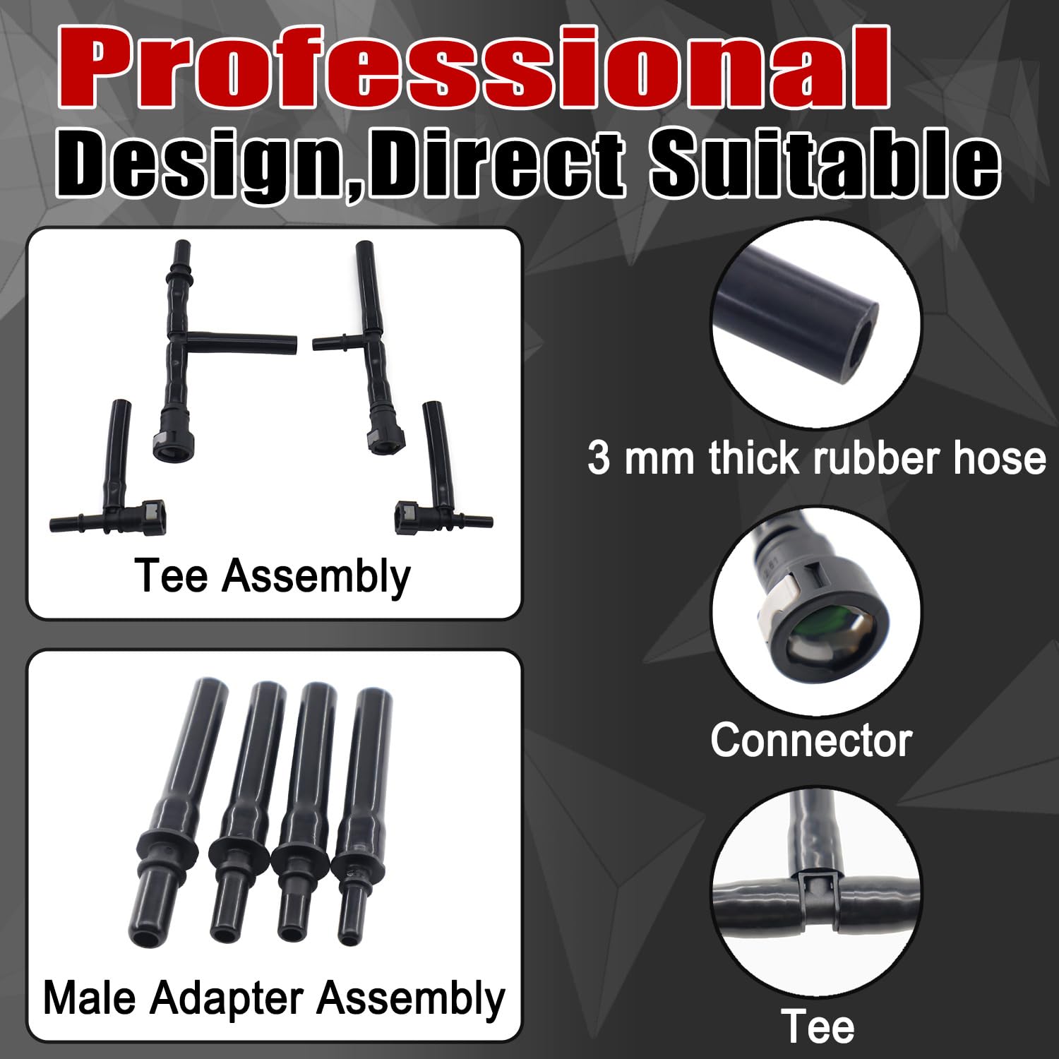 96-0190 Universal EVAP System Leak Detection Kit Compatible with Low Pressure Automotive Smoke Machine, Universal Vehicle Fuel System Diagnostic Tester Tool