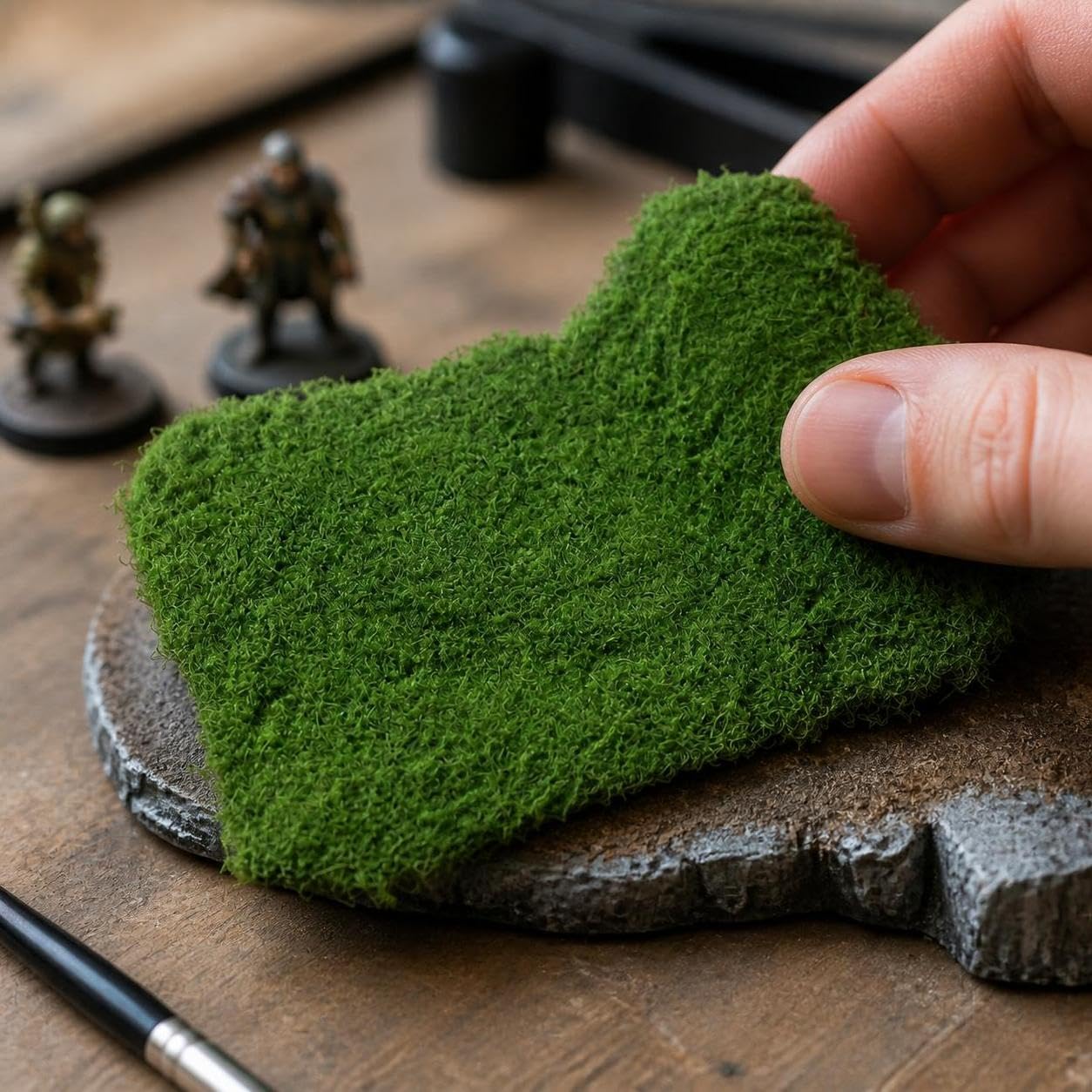 Muschio Artificiale Decorativo - Tappeto Muschio Finto per Micro Paesaggi e Modellismo - per diorami, Pezzo di muschio con base verde, 1m*1m