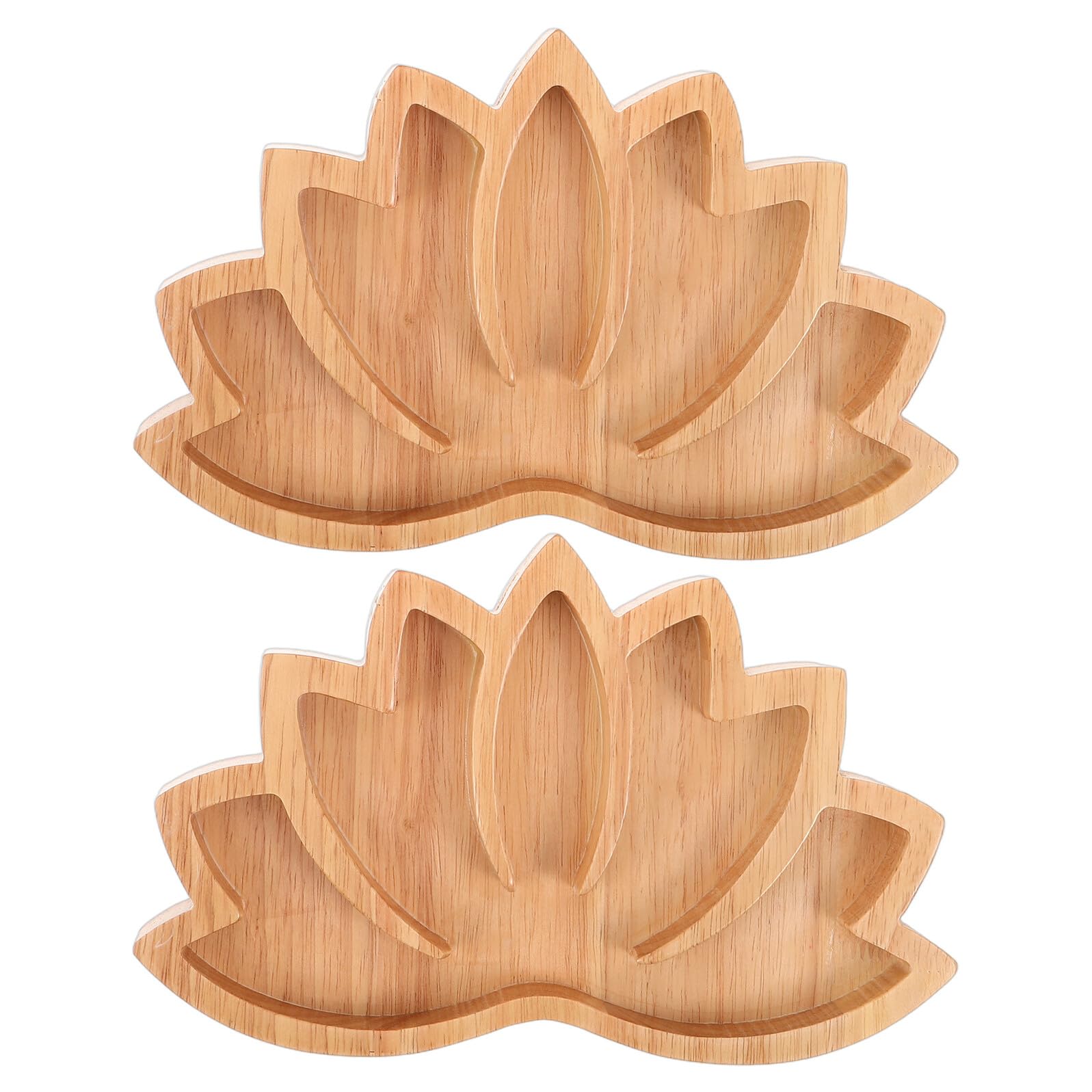 Toyvian 2 Pezzi Vassoio Decorativo in Legno a Forma di Fiore di Loto Marrone Protezione Materiale e Base Antiscivolo per Esposizione di Cristalli e Ametiste in Ingresso o Mensole