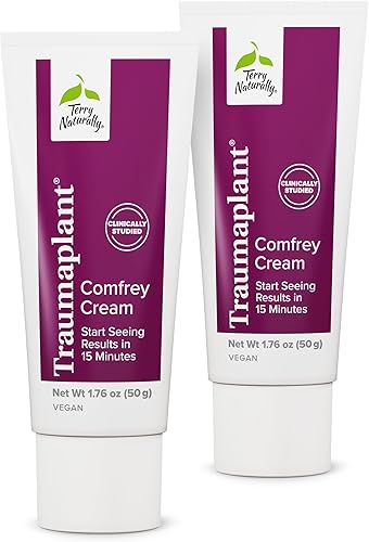 Terry Naturally Traumaplant - Crema de consuelda - Crema de hierbas que no mancha, clínicamente estudiada y libre de alcaloides de pirrolizidina,
