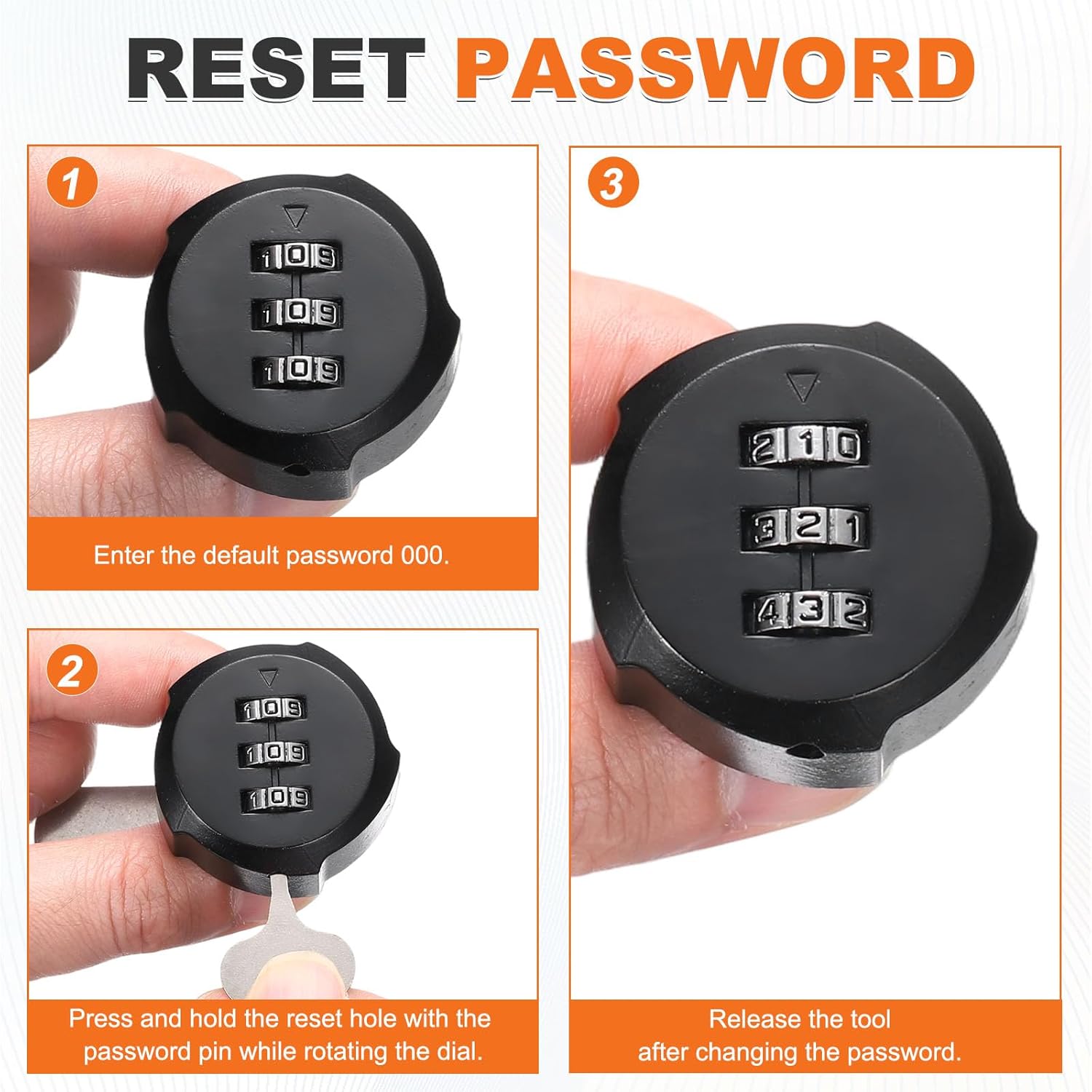 PATIKIL 2PCS Combination Cabinet Lock, 1Inch 3-Digit Keyless Metal Drawer Plum Blossom Head Locks with for Kitchen Cabinet Closet Cupboard Locker Wooden Door, Silver