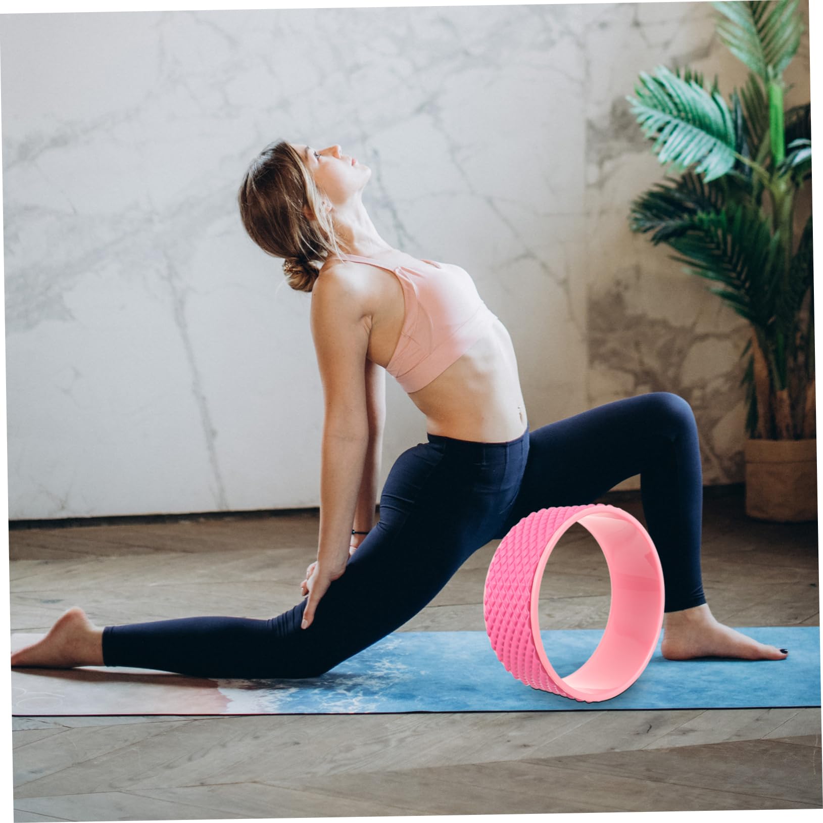 HANABASS Yoga Wheel Rückentrainingsrolle rutschfest für Bessere Haltung und Flexibilität Stabiler Fitness und Yoga Zubehör Geeignet für Anfänger und Fortgeschrittene Fördert