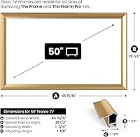 Vista 4 de Marco de TV Deco de Aleación Prismático Oro Pálido de 50" - Compatible SOLO con Samsung The Frame TVs