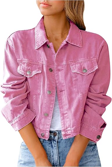 amazon pink denim jacket