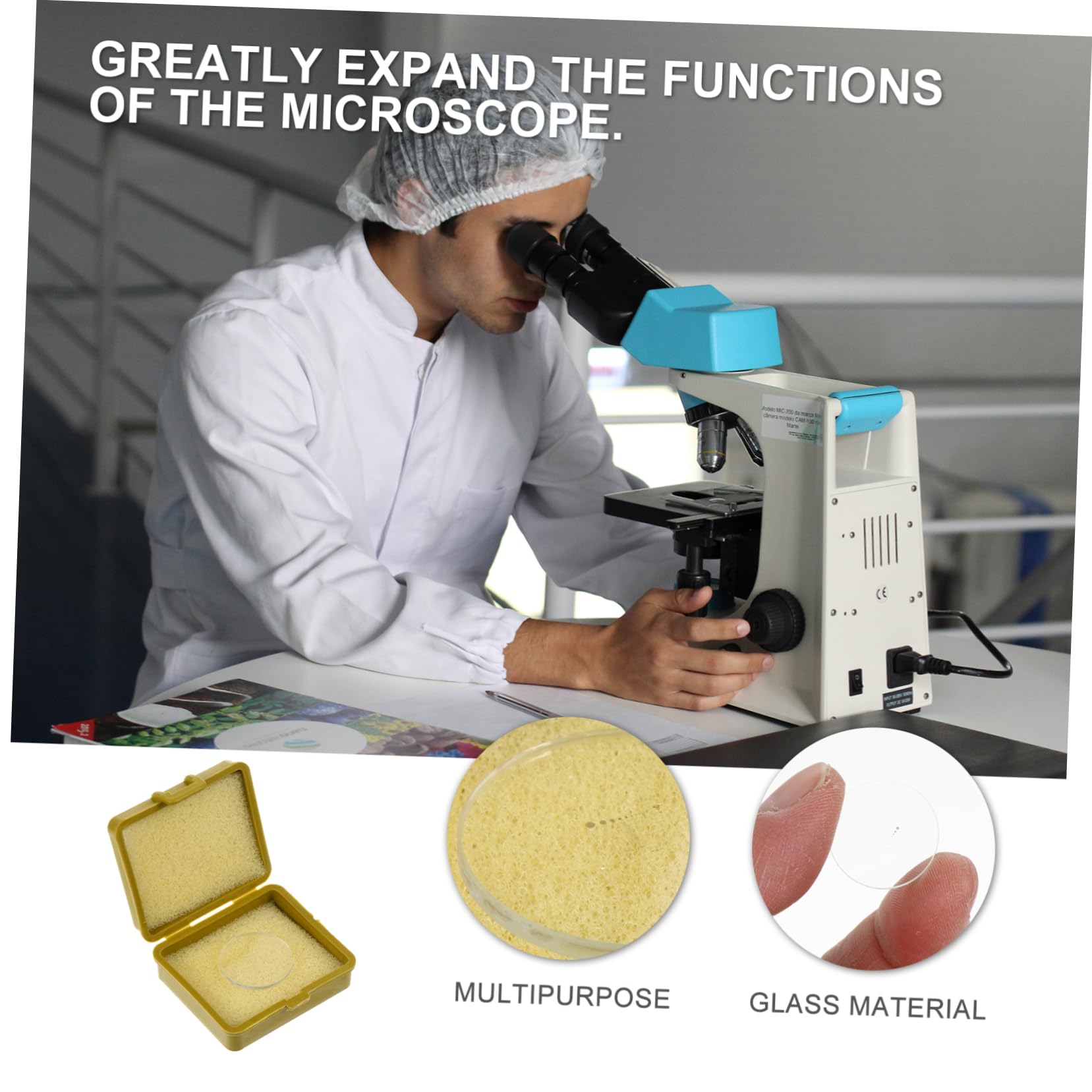 KICHOUSE Microscope Calibrating Ruler Net Grid Eyepiece Micrometer 20x10mm Calibration Aid