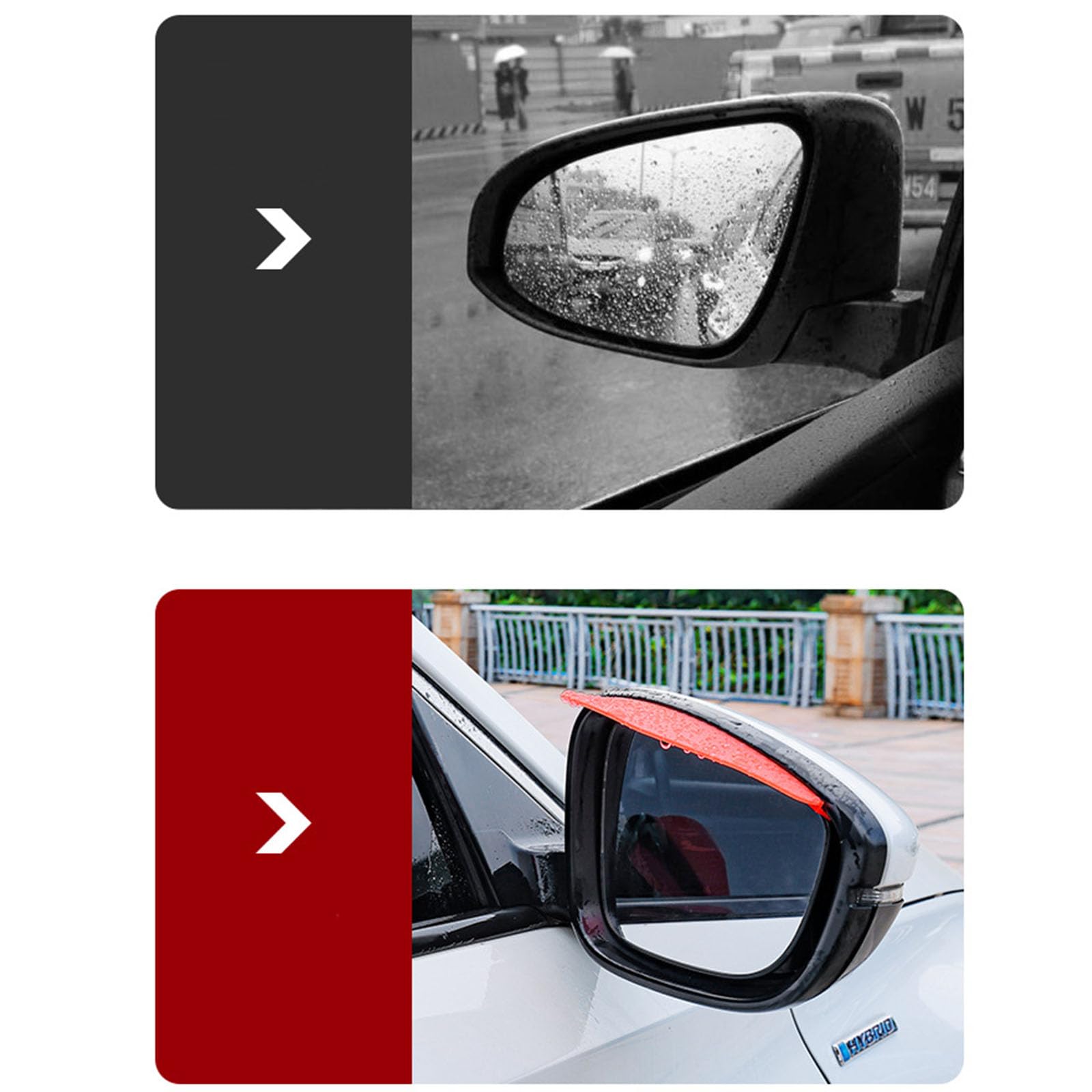Trueline Automotive Chrome Mirror Rain Visors – Pair For Select Cadillac Models - View #2