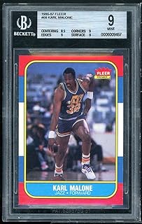 Karl Malone Rookie Card 1986-87 Fleer #68 BGS 9 (8.5 9 9 9)