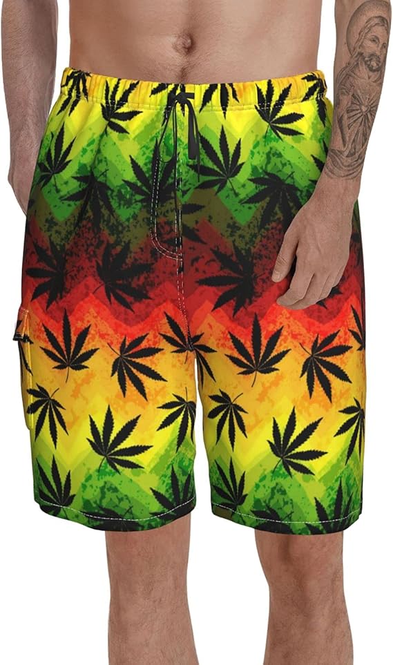 Amazon Co Jp レゲエ マリファナ葉 水着 メンズ サーフパンツ 海パン ビーチパンツ メンズ ショートパンツ スイムパンツ ボーダー 短パン 水陸両用 通気 速乾 旅行 ファッション