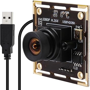 1080P USB Camera Module, H.264 Low Light Webcam with Microphone