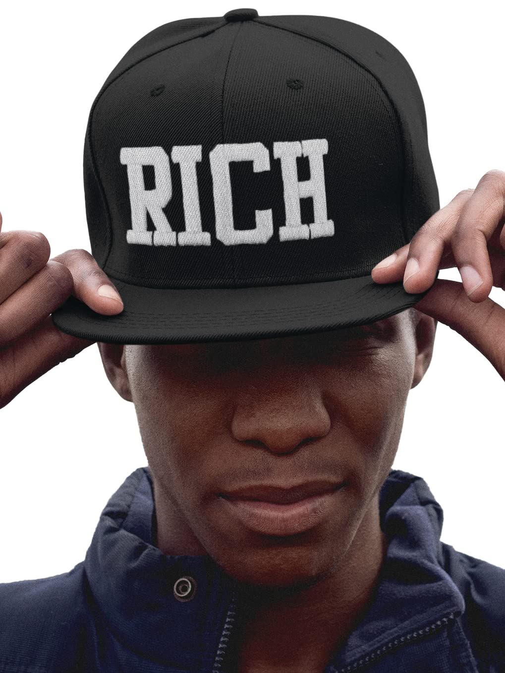 Morefaz Unisex Rich Casual Cotton Baseball Cap Hat Hats Caps Adjustable Snapback La Mfaz Ltd (Rich)