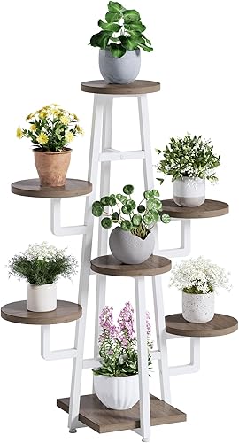 LITTLE TREE Soporte alto para plantas de 7 niveles, estante alto para plantas de interior, soporte para macetas de esquina, soporte de flores para