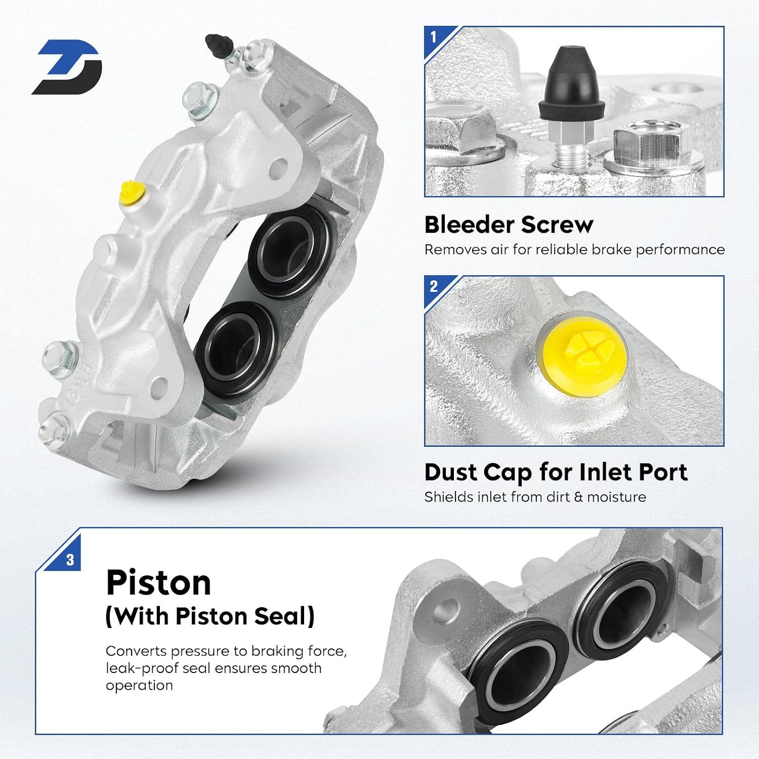 Front Disc Brake Caliper Assembly for 2003-2009 Toyota 4Runner 4.0L 4.7L, 2003-2009 Lexus GX470 4.7L, Casting# 13WH, Replacement 19-2766 19-2767