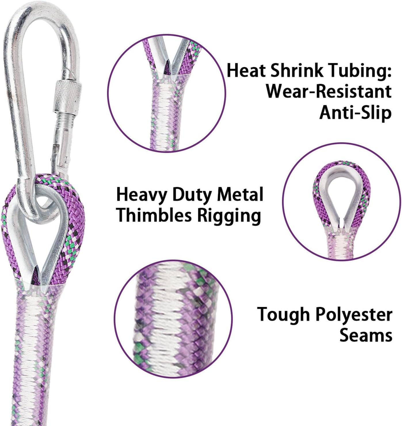 Static Climbing Rope - Heavy Duty Climbing Rope for Rock Climbing, Tree Climbing Gear, Arborist Rope, and Camping Rope - 10m (32ft), 20m (64ft), 30m (96ft)