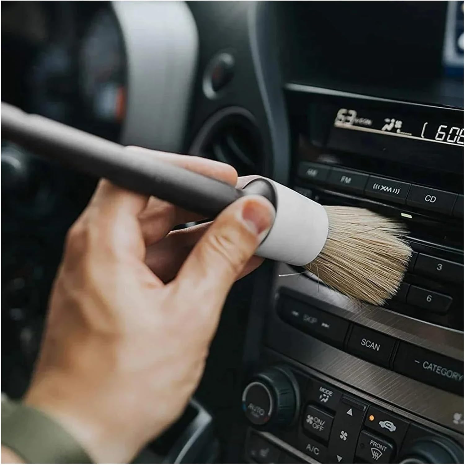 Car Detailing Brush Set Cleaning Brushes Sponges Towels for Air Vents Rim Clean Tool Wash Accessories(3pcs)