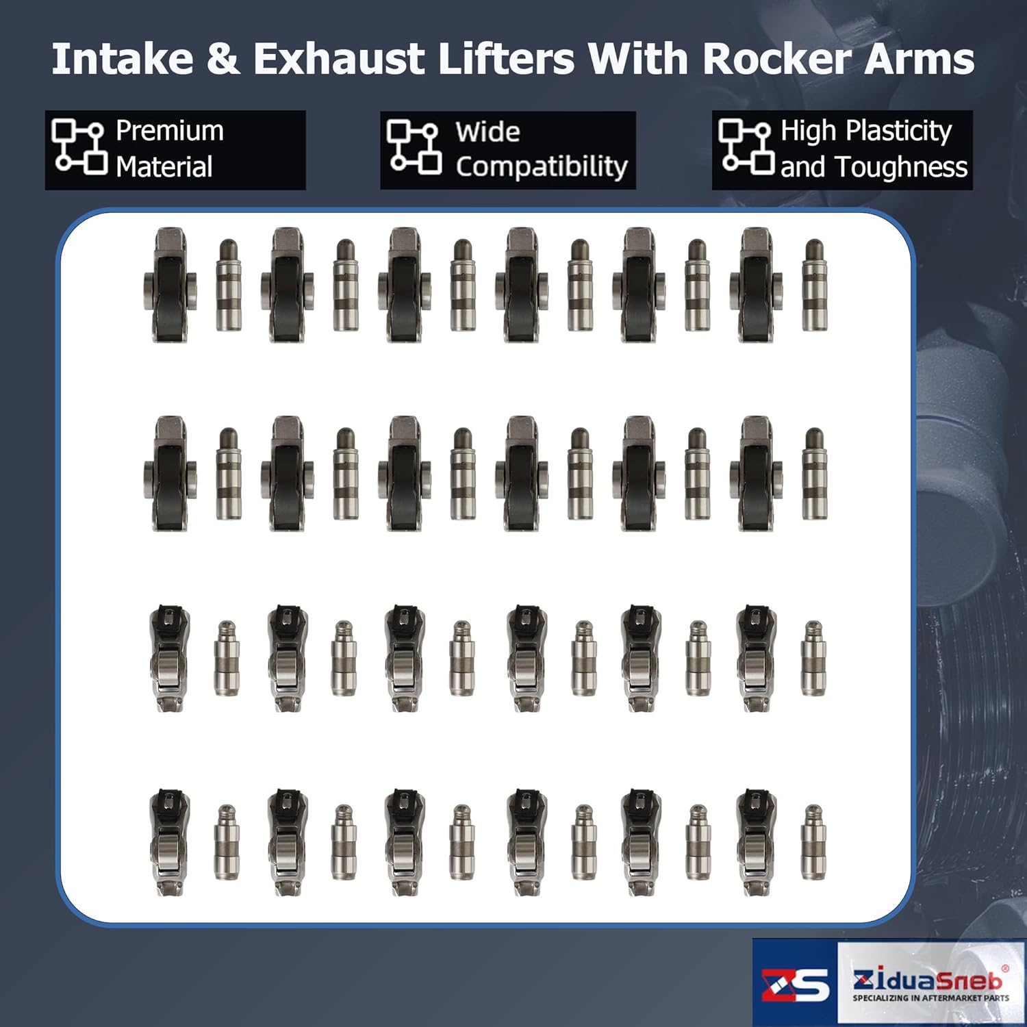 24Pcs Intake & Exhaust Lifters With Rocker Arms Fit For Chrysler Pacifica Dodge Durango Jeep Wrangler Grand Cherokee Ram ProMaster 1500 3.6L 2016-2024 5047896AD 5047979AA 05184296AH 68245463AA