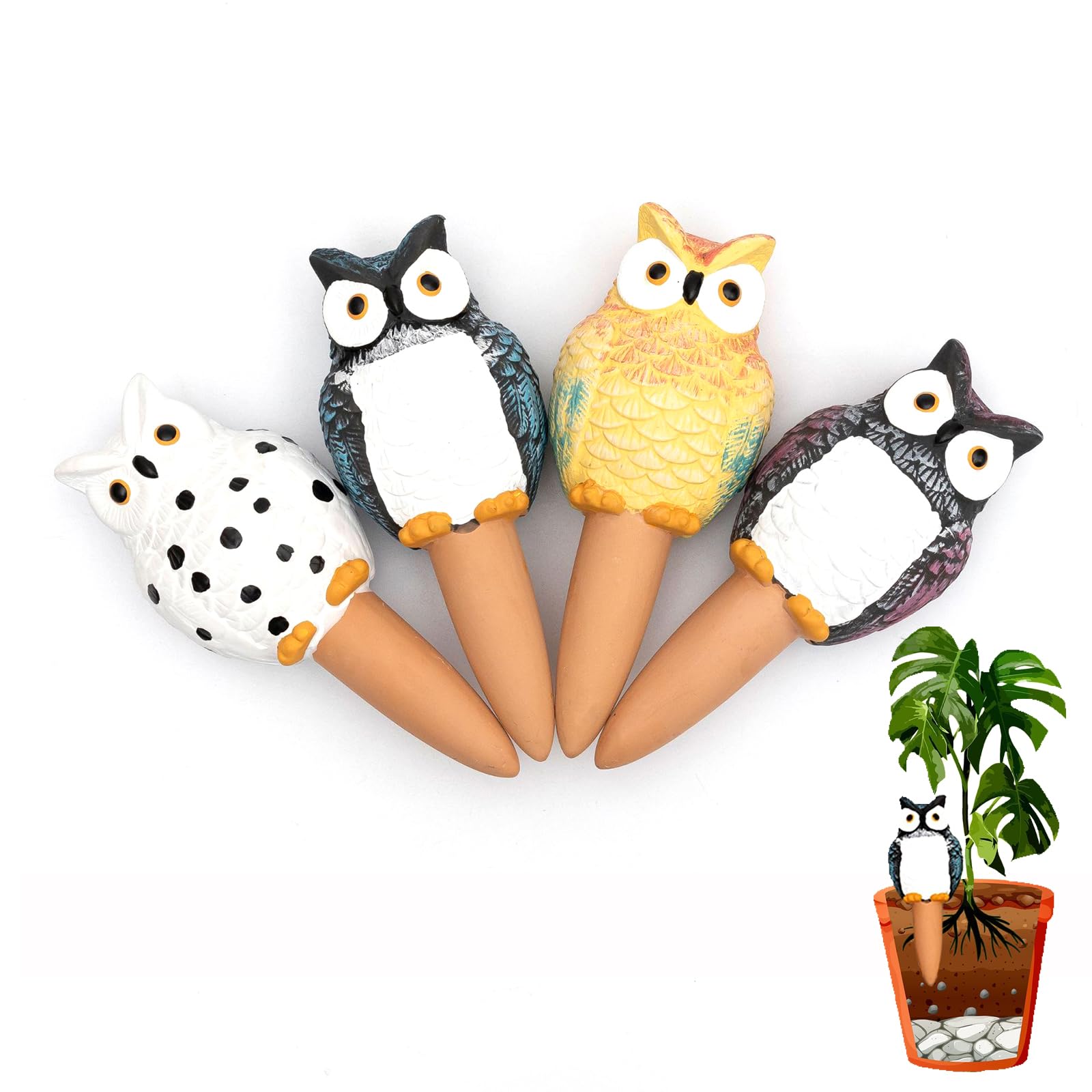 Joyeee Self Watering Spikes, Terracotta Watering Spikes, Automatic Plant Waterers for Vacations, Plant Watering Devices Great for Indoor & Outdoor Plants