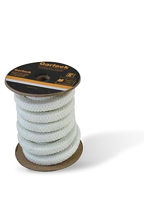 Garlock 41601-FT40-25 Synthetic Fiber with PTFE Suspensoid and Snow-White Petrolatum Style PACKMASTER 1 Pump Packing, 25 Length, 5/8" Thickness, Square