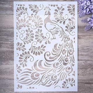 DIY Decorative Peacock Stencil Template for Painting on Walls Furniture Crafts (Peacock)