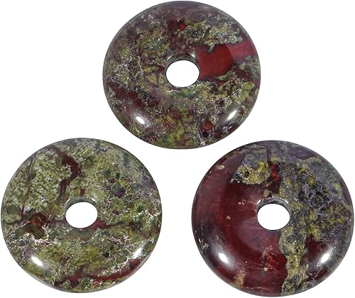 Donut de cristal, 3 piezas de amuleto de moneda de la suerte con agujero grande, círculo de paz, joyería de cristal curativo para bricolaje, piedra disponible en Yaxa Costa Rica
