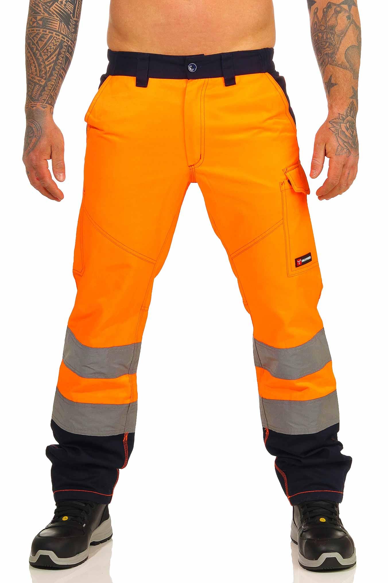 Warnschutzhose, Lange Warnschutz Arbeitshose, EN ISO 20471 Klasse 2