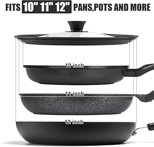 Miniatura 10 de Tapa universal para ollas y sartenes, tapa de silicona de repuesto para sartenes, hierro fundido (6-7-8 pulgadas)